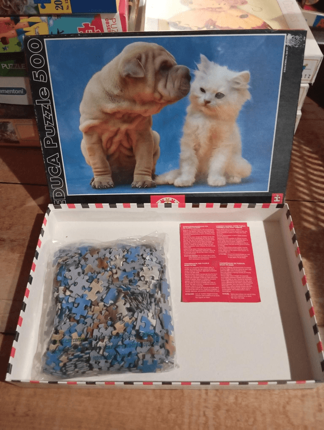 Puzzle Educa 500 pièces chien et chat