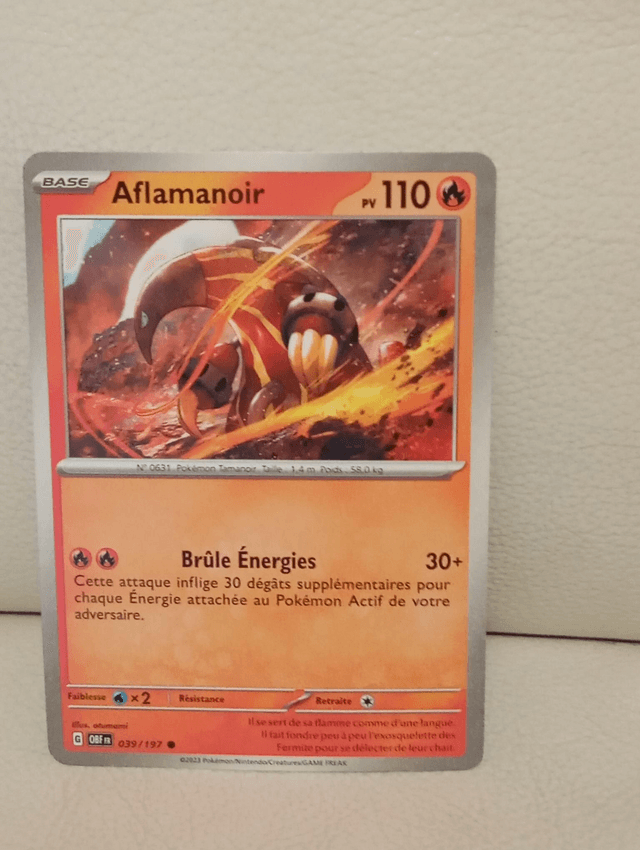 Carte pokémon Aflamanoir 