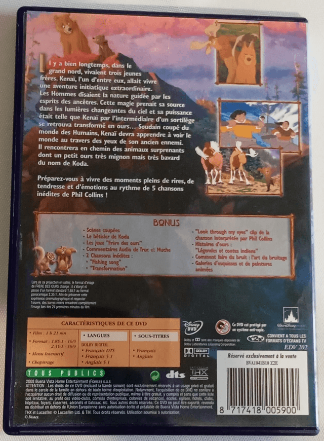 DVD Disney Frère des ours 