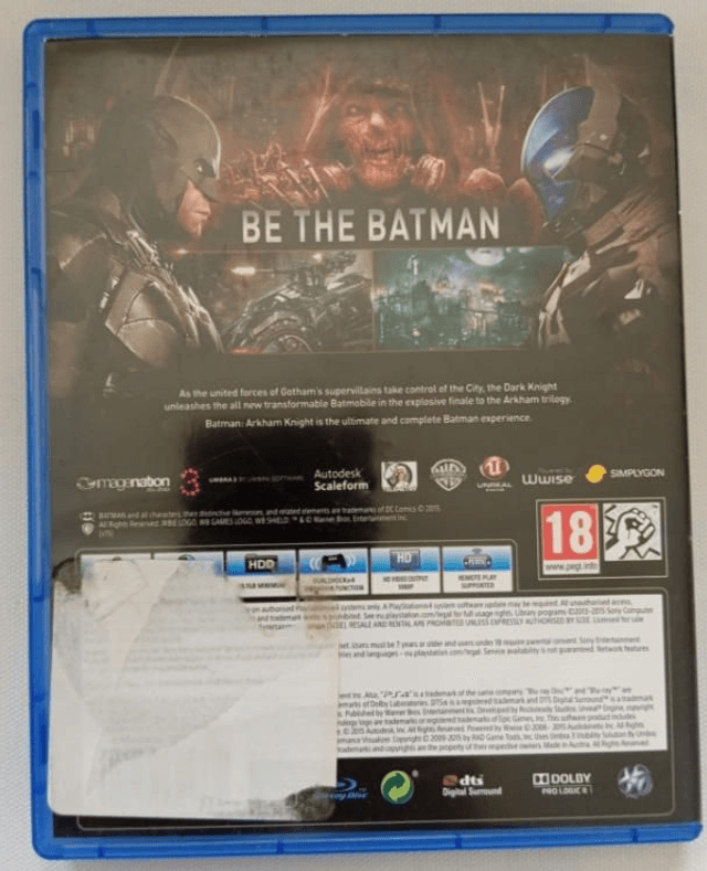 Jeu PS4 Batman Arkham knight 