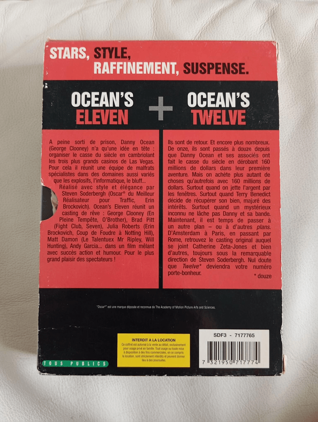 Coffret 2 DVD Ocean's eleven et ocean's twelve