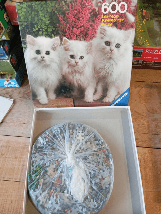 Puzzle ravensburger 600 pièces chats blancs