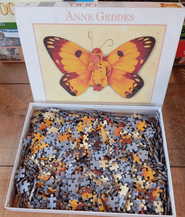 Puzzle 900 pièces Anne Geddes papillon 
