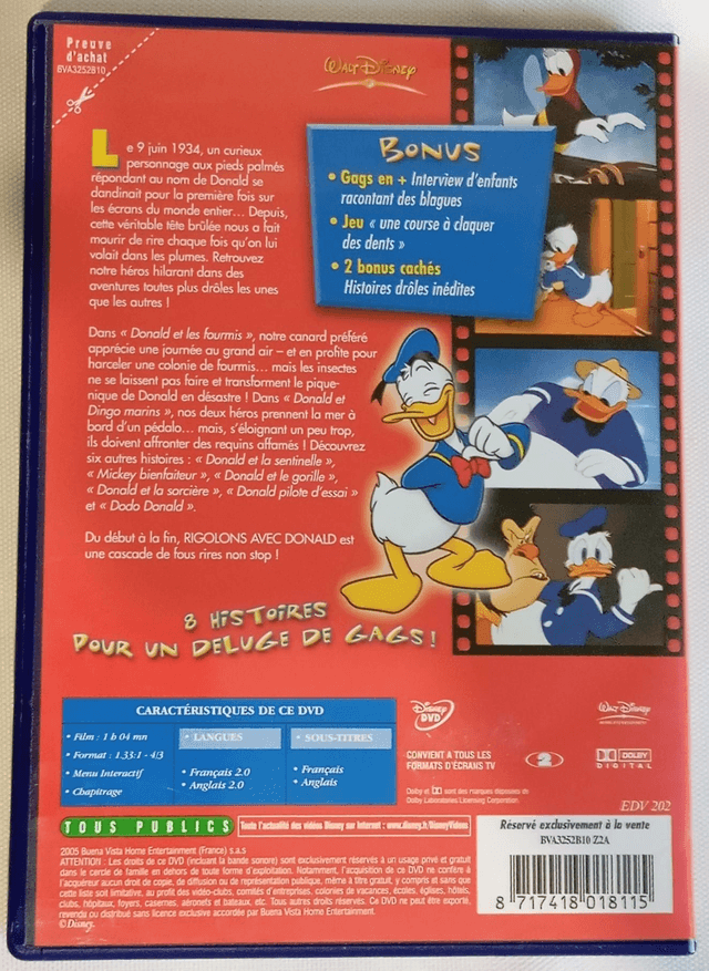 DVD Disney Rigolons avec Donald