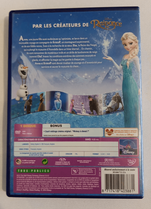 DVD Disney La reine des neiges