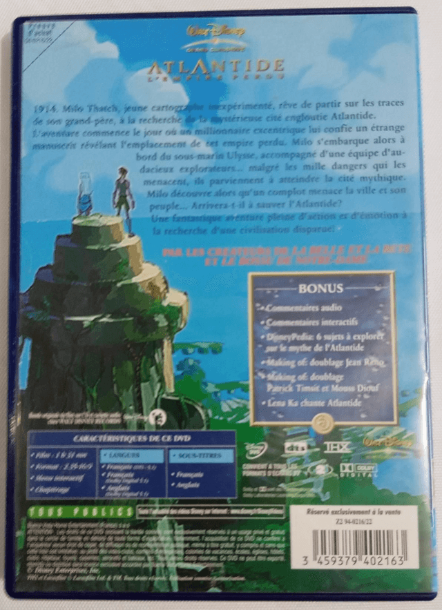 DVD Disney Atlantide l'empire perdu