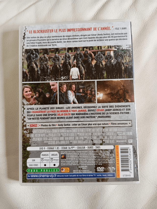 DVD La planète des singes l'affrontement 