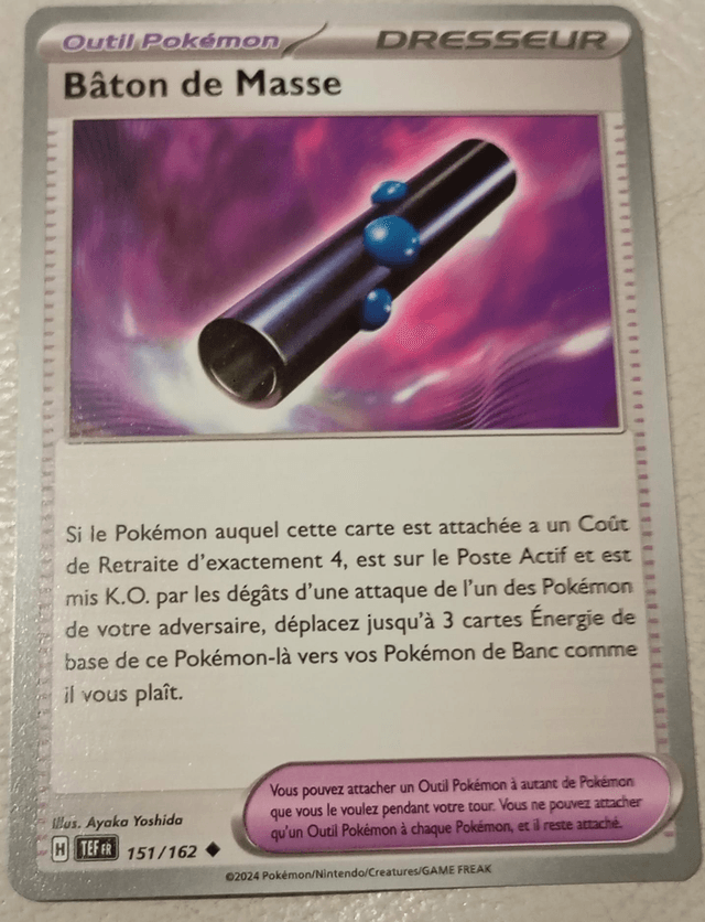 Carte pokémon bâton de masse 