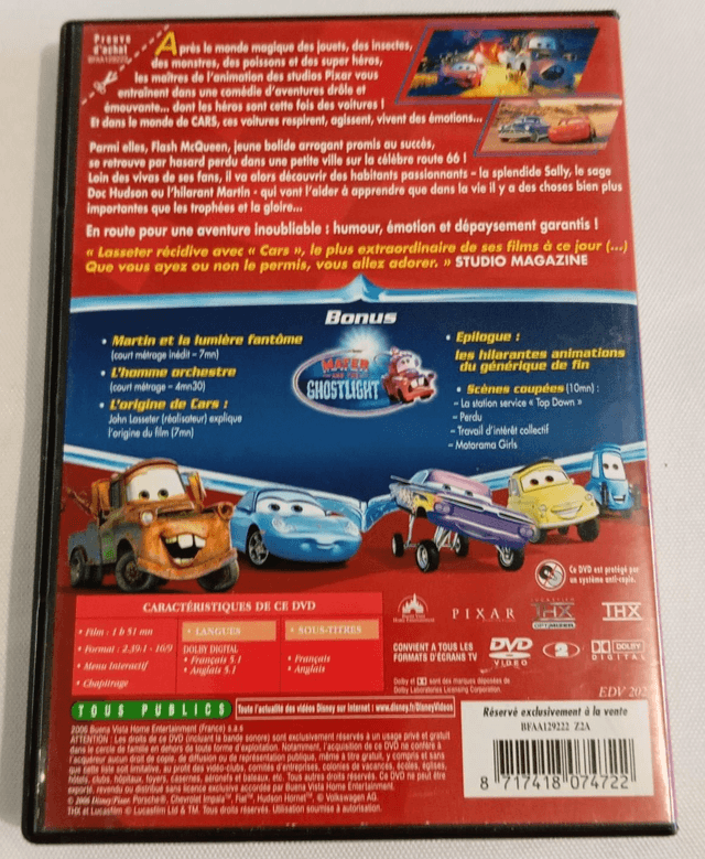 DVD Disney Cars
