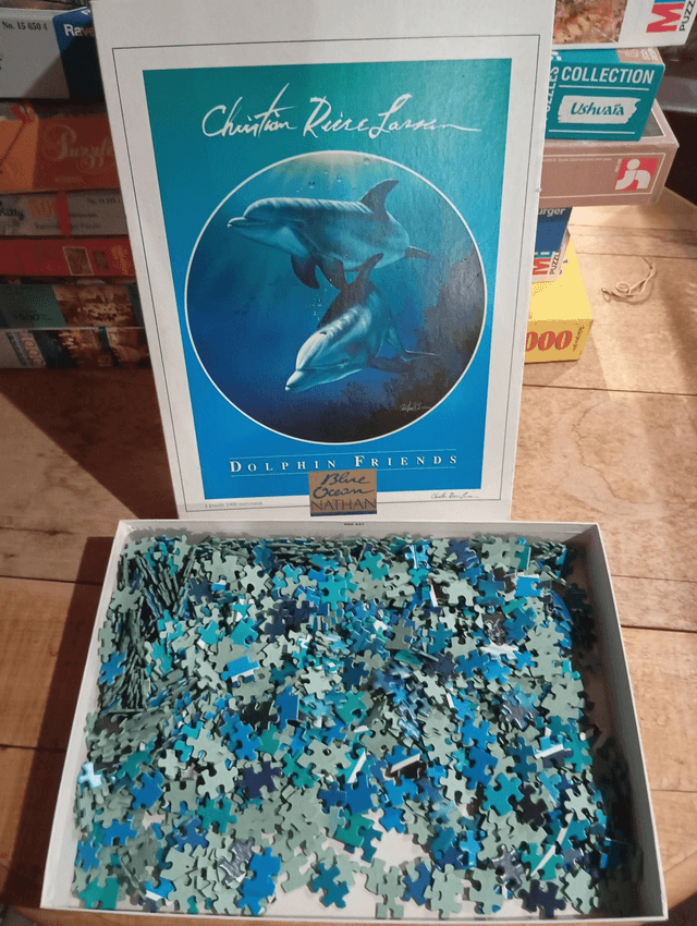 Puzzle blue ocean 1000 pièces dauphins