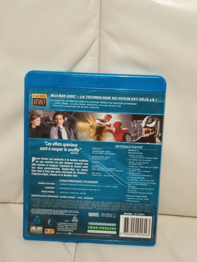 Blu ray Spiderman 3 