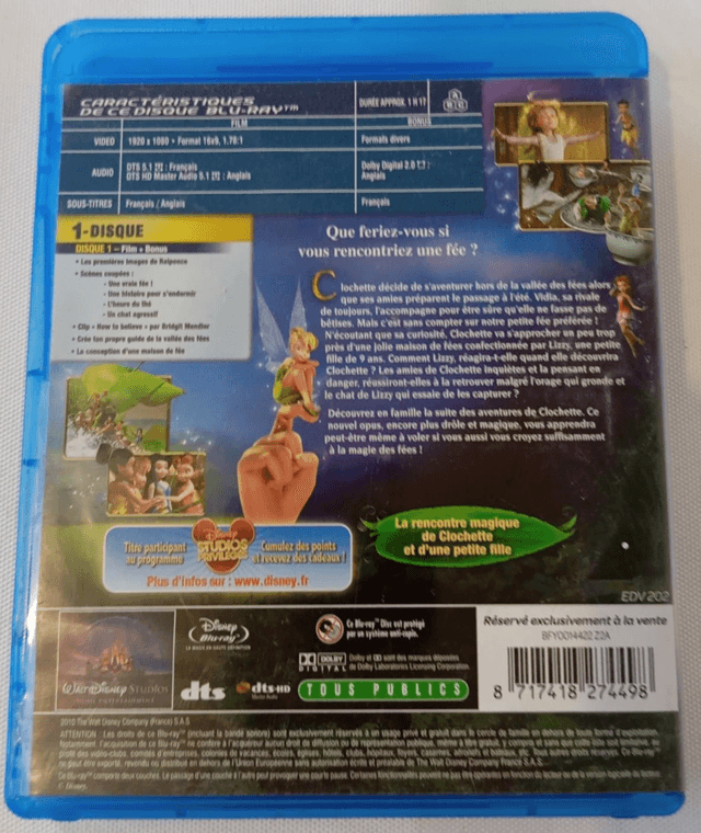 Blu ray Disney Fée clochette l'expédition féérique 