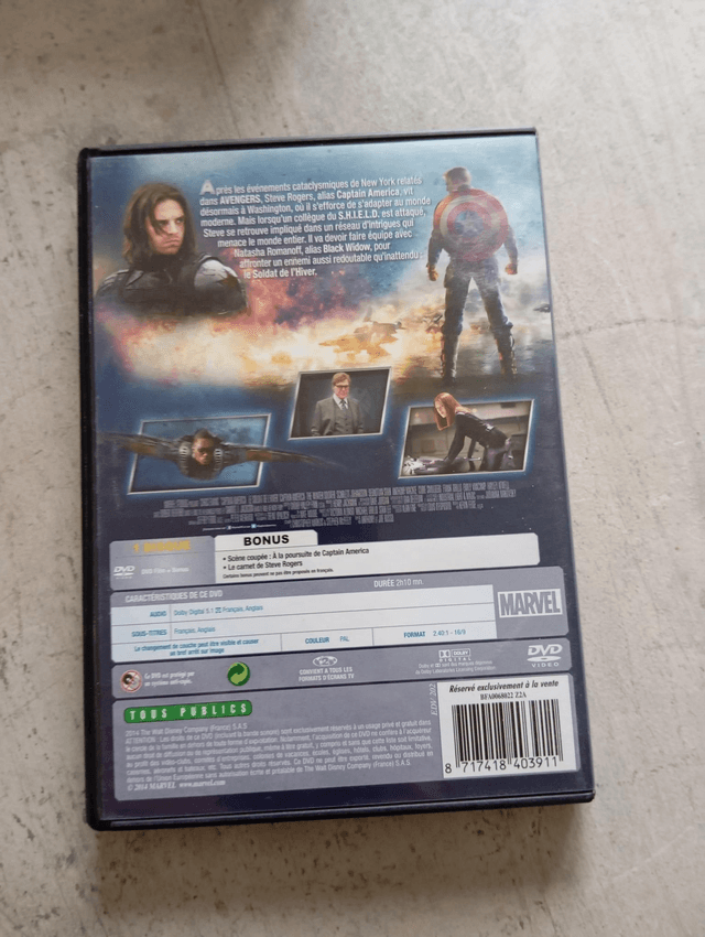 DVD Captain America le soldat de l'hiver