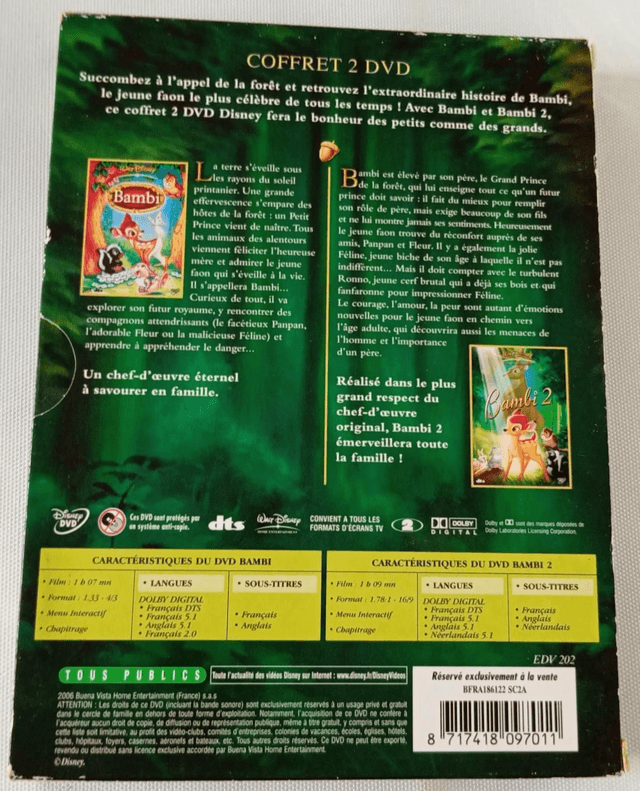 Coffret DVD Disney Bambi et Bambi 2