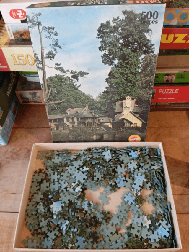 Puzzle Corgi verdure maison