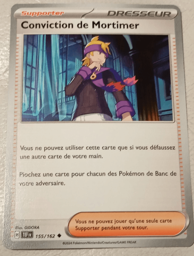 Carte pokémon conviction de Mortimer 