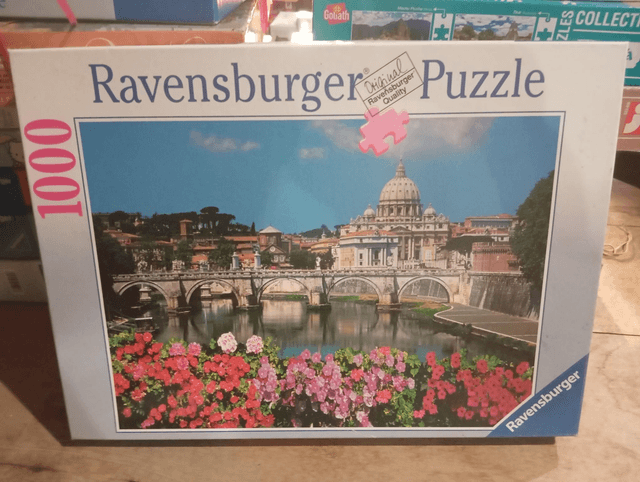 Puzzle ravensburger 1000 pièces fleuve pont fleuri