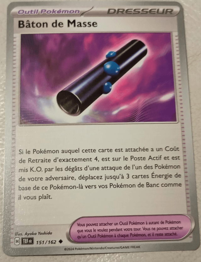 Carte pokémon bâton de masse 