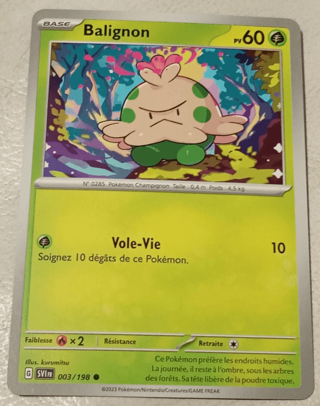 Carte pokémon Balignon 